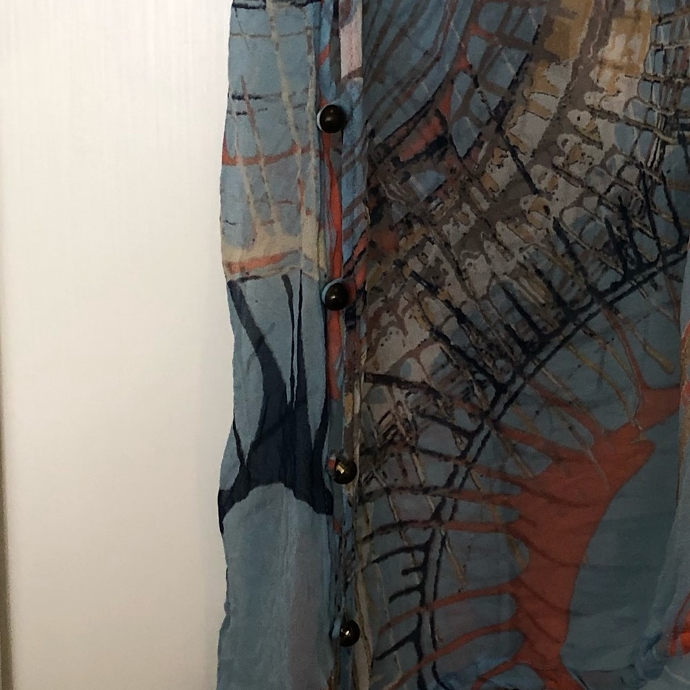 La Rok Silk Sheer Hooded Blouse View 3